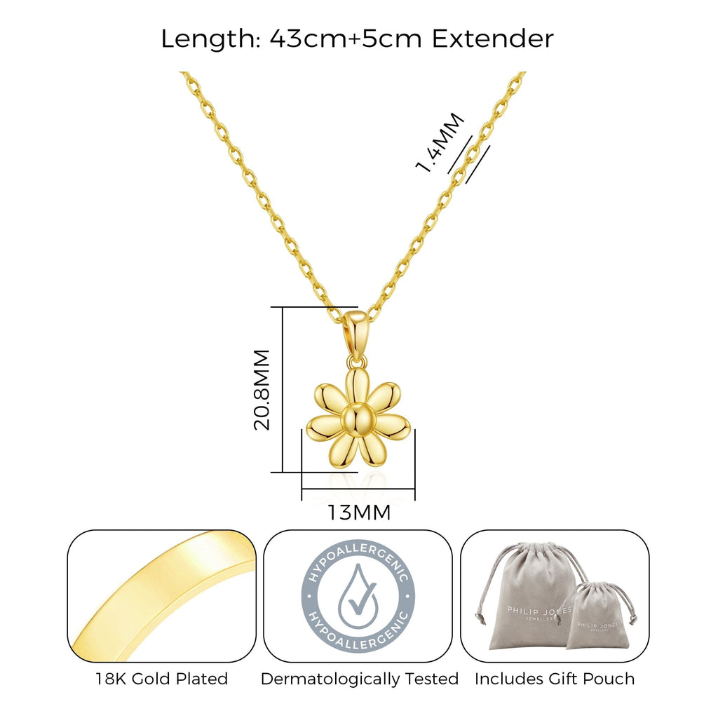 18k Gold Plated Daisy Necklace