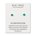 18k Gold Plated December (Blue Topaz) Birthstone Earrings Created with Zircondia® Crystals