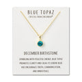 18k Gold Plated December (Blue Topaz) Birthstone Necklace Created with Zircondia® Crystals