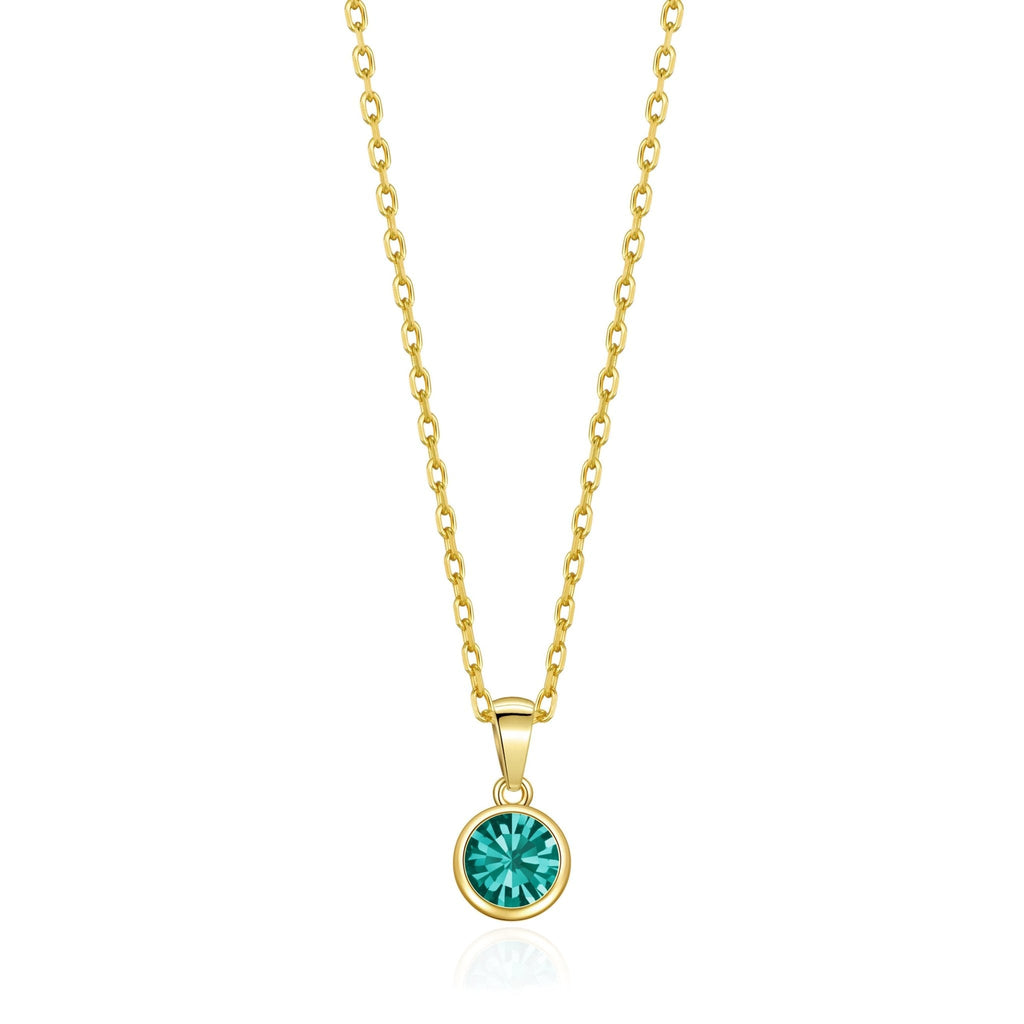 18k Gold Plated December (Blue Topaz) Birthstone Necklace Created with Zircondia® Crystals