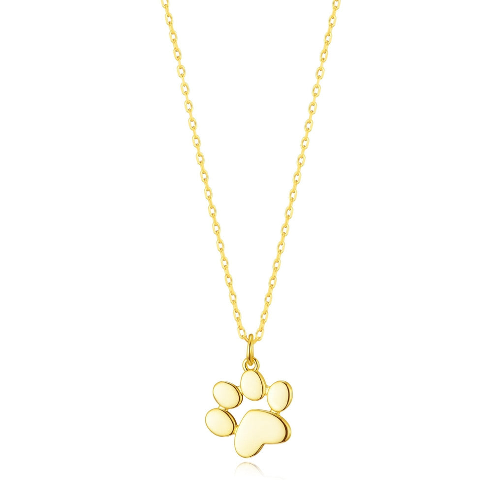 18k Gold Plated Dog Paw Necklace