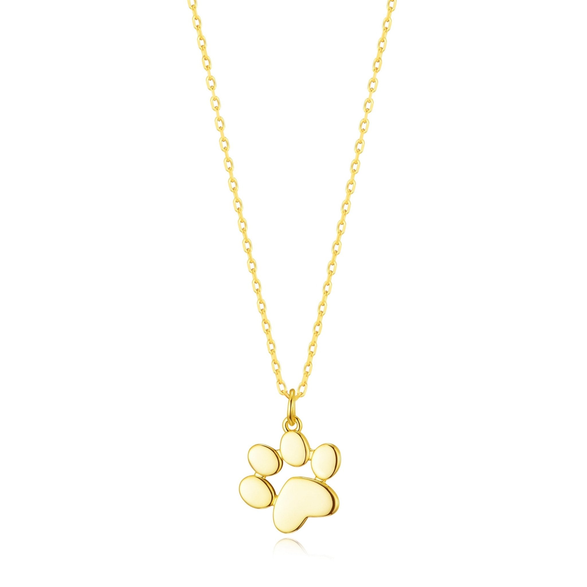 18k Gold Plated Dog Paw Necklace