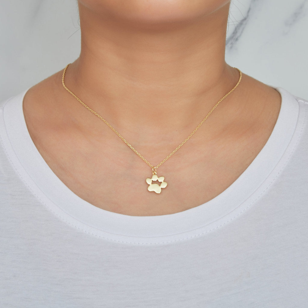 18k Gold Plated Dog Paw Necklace