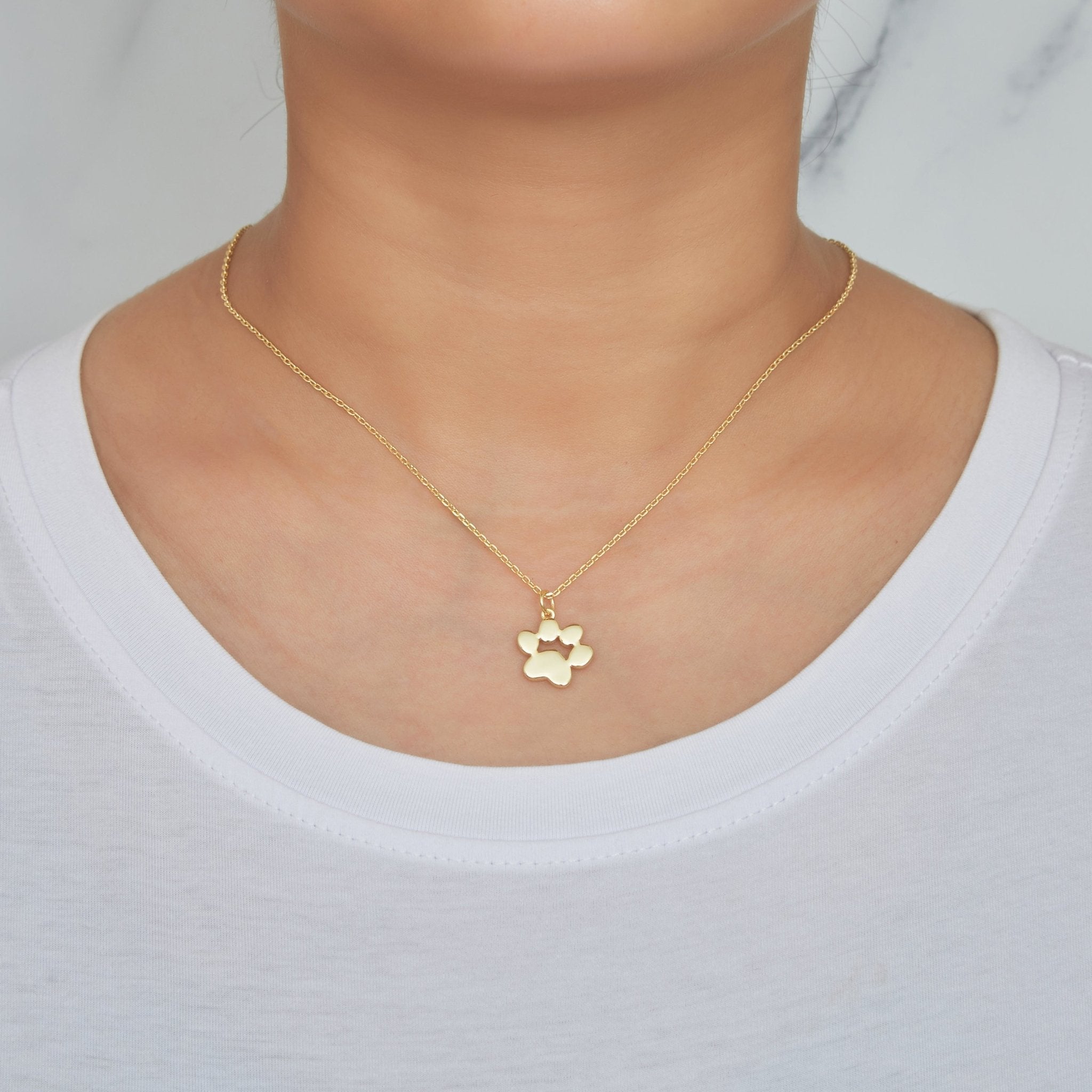 18k Gold Plated Dog Paw Necklace