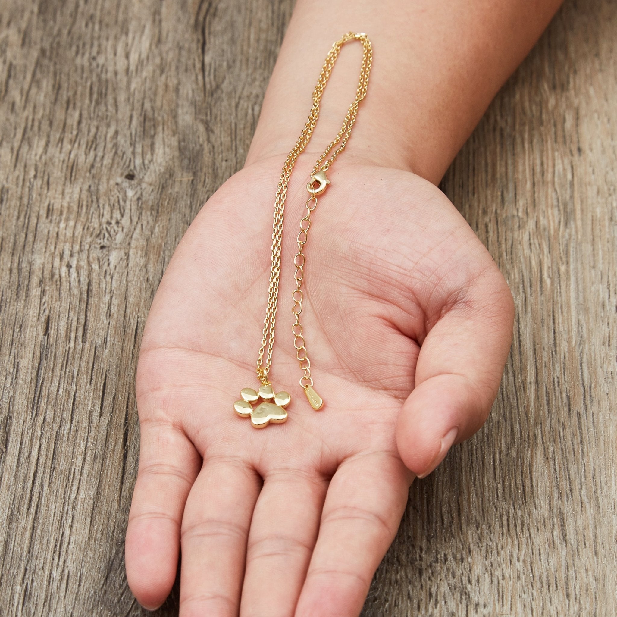 18k Gold Plated Dog Paw Necklace