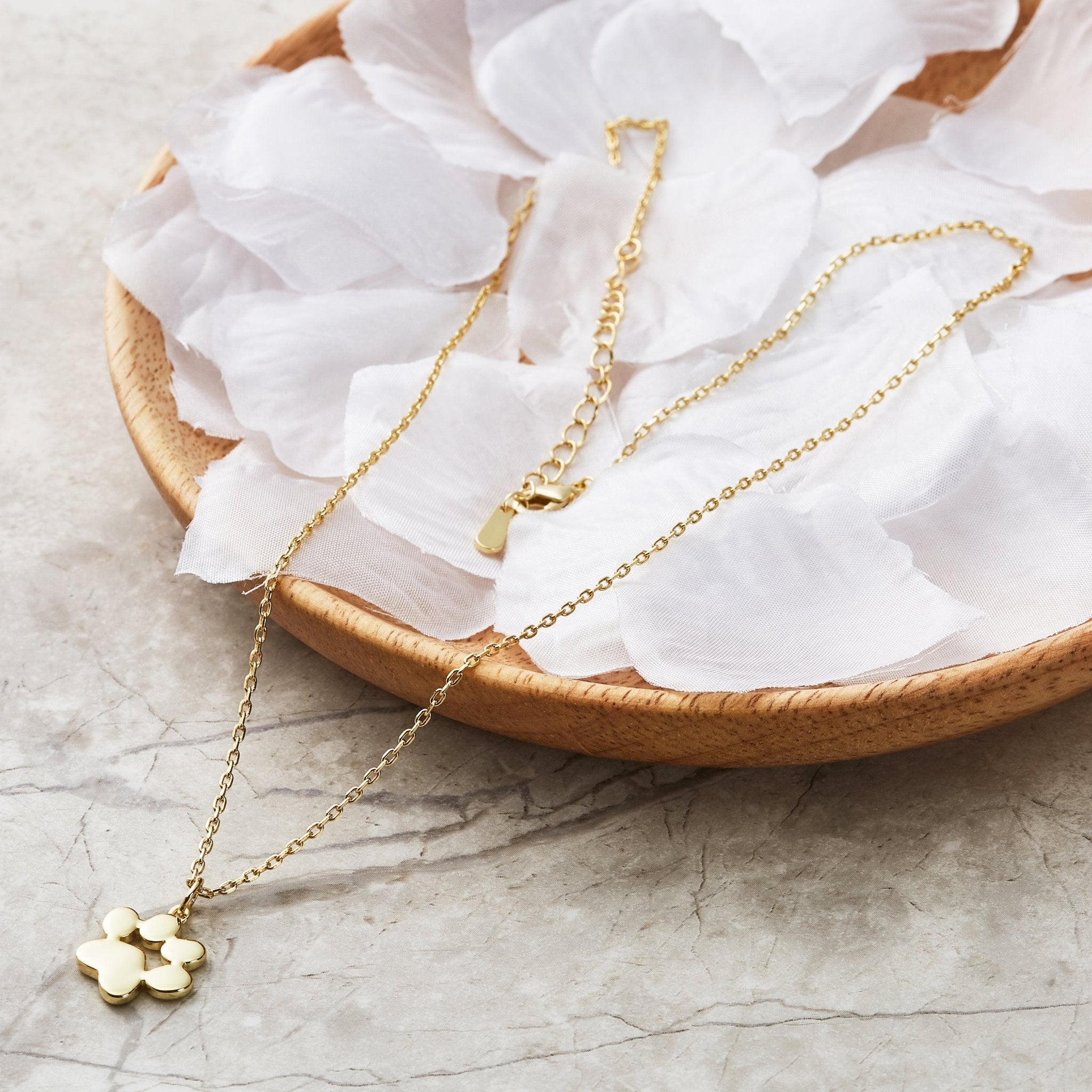18k Gold Plated Dog Paw Necklace