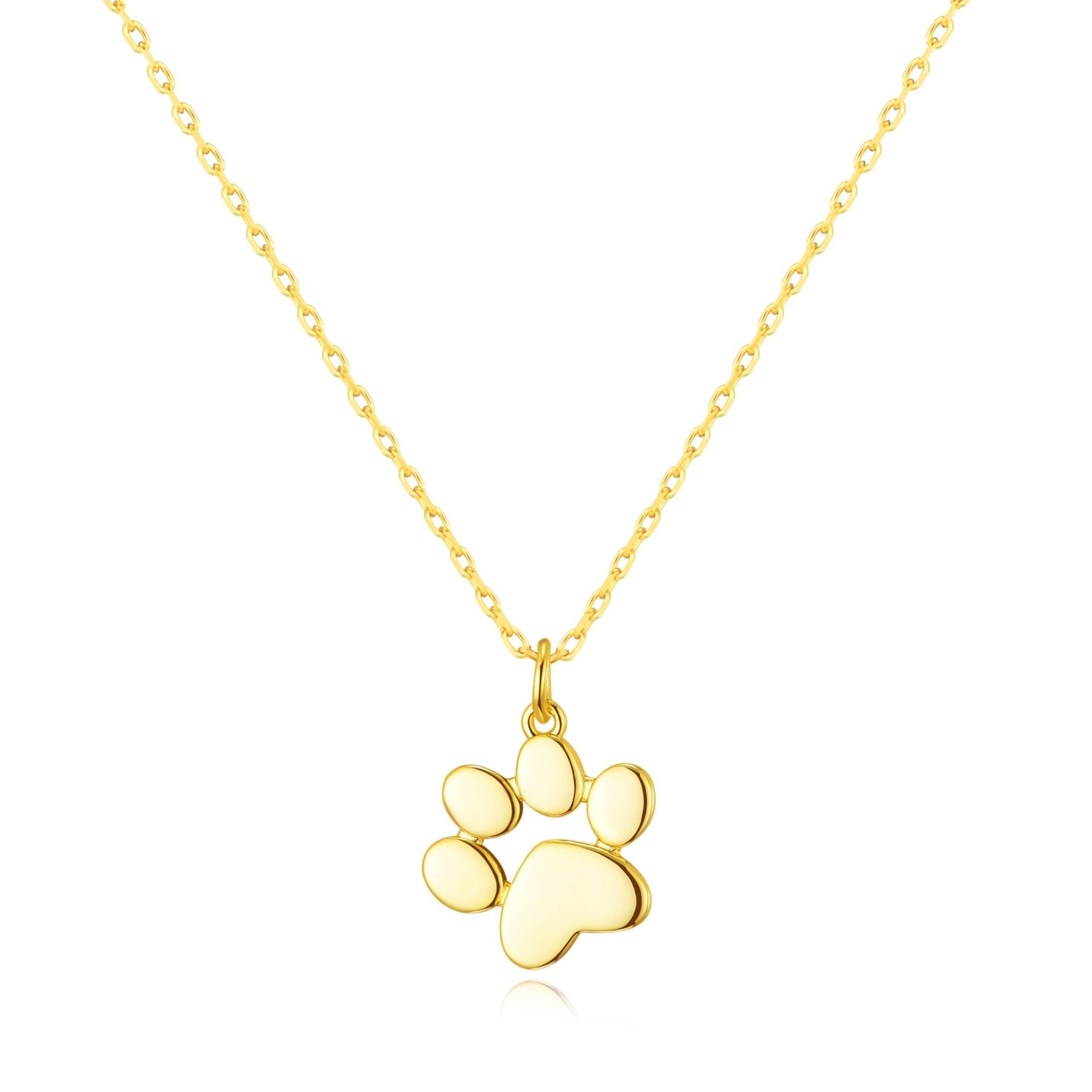 18k Gold Plated Dog Paw Necklace