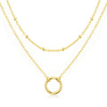 18k Gold Plated Double Layered Circle Necklace