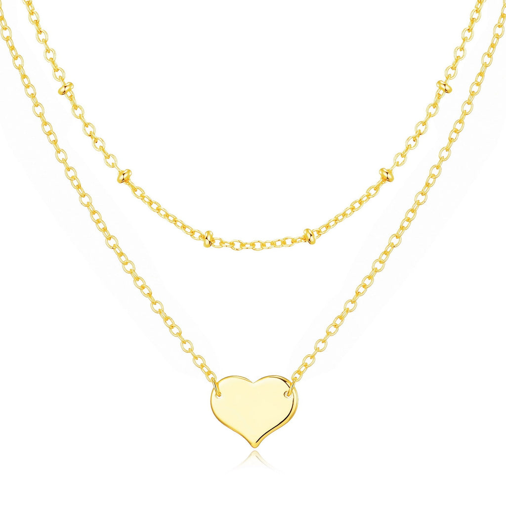 18k Gold Plated Double Layered Heart Necklace