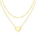 18k Gold Plated Double Layered Heart Necklace