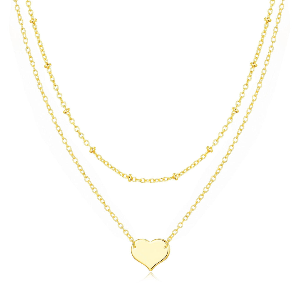 18k Gold Plated Double Layered Heart Necklace