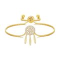 18k Gold Plated Dream Catcher Friendship Slider Bracelet Created with Zircondia® Crystals