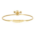 18k Gold Plated Feather Friendship Slider Bracelet Created with Zircondia® Crystals