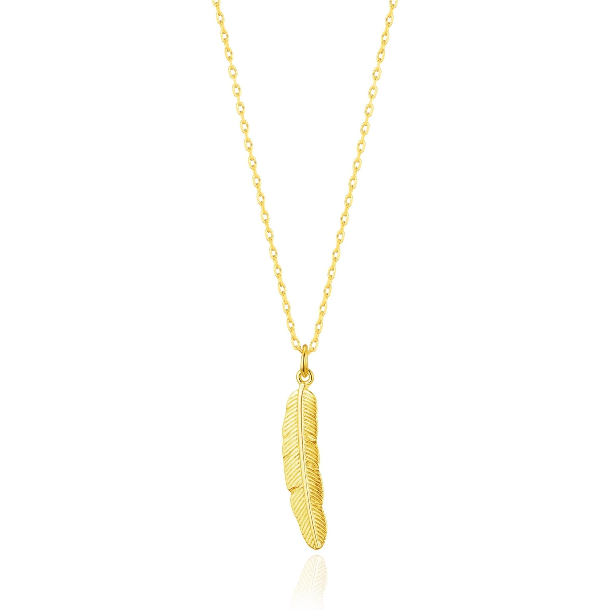 18k Gold Plated Feather Necklace
