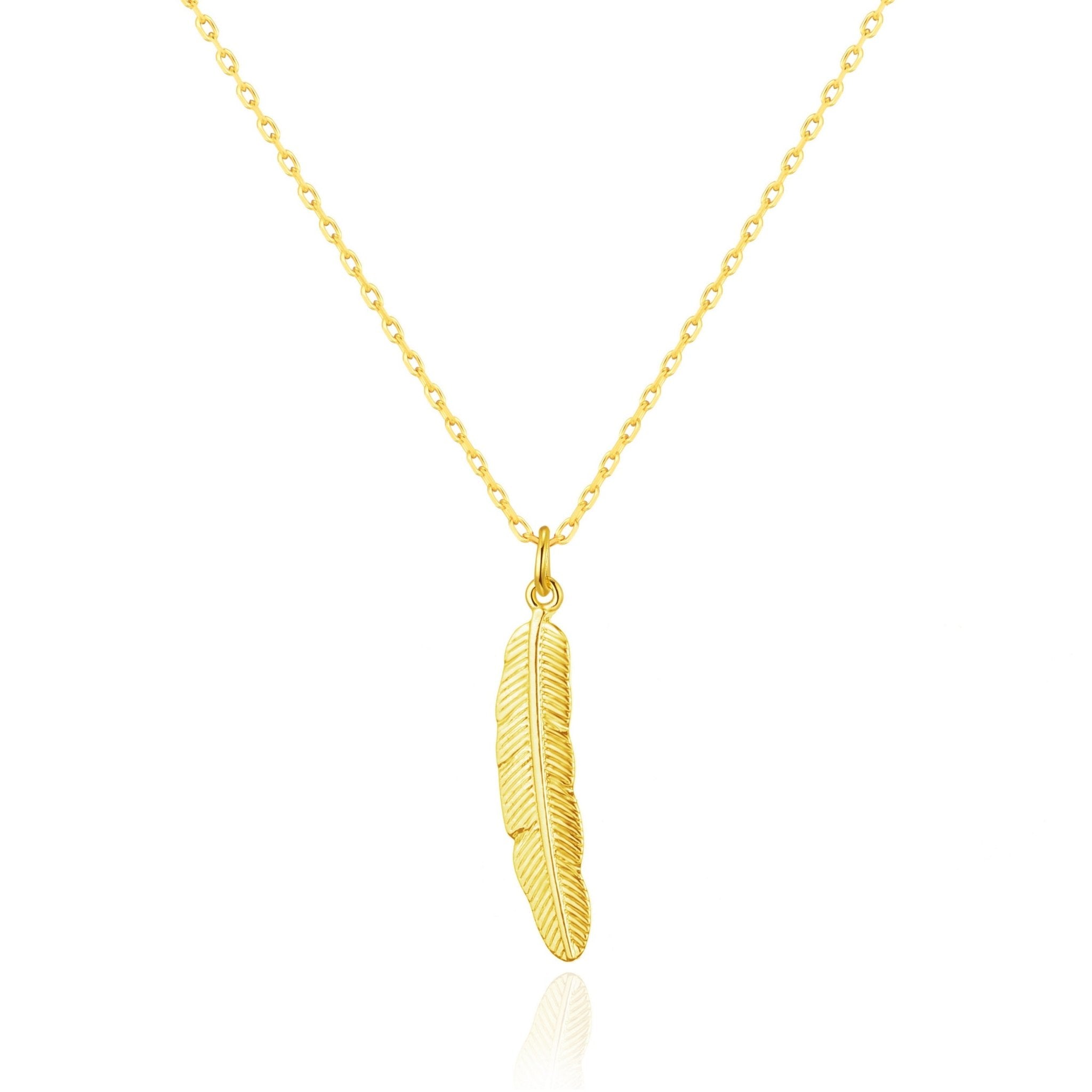 18k Gold Plated Feather Necklace