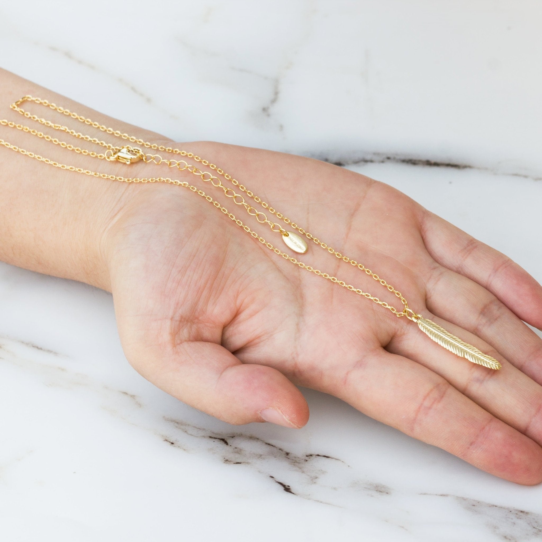 18k Gold Plated Feather Necklace