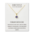 18k Gold Plated February (Amethyst) Birthstone Necklace Created with Zircondia® Crystals