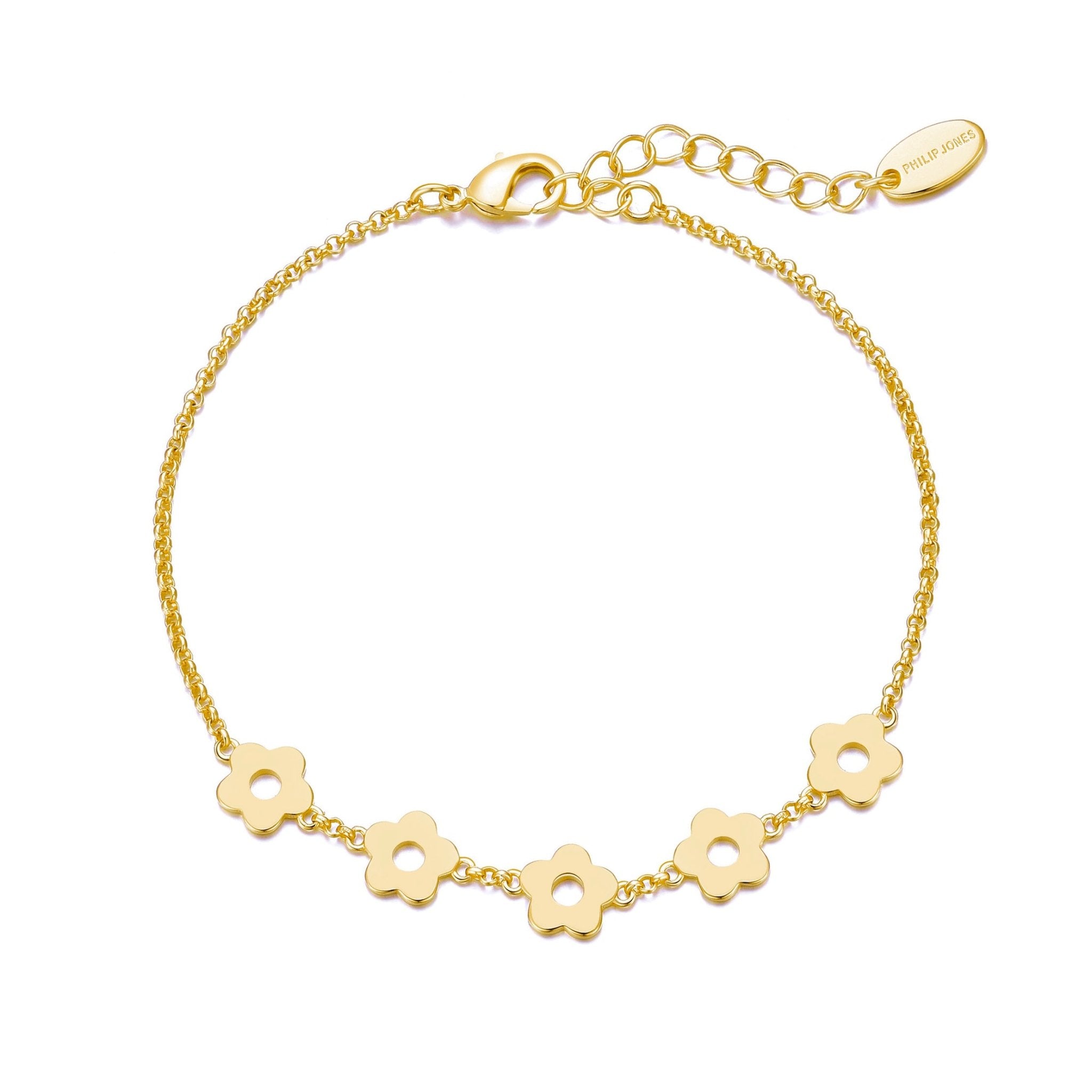 18k Gold Plated Flower Bracelet