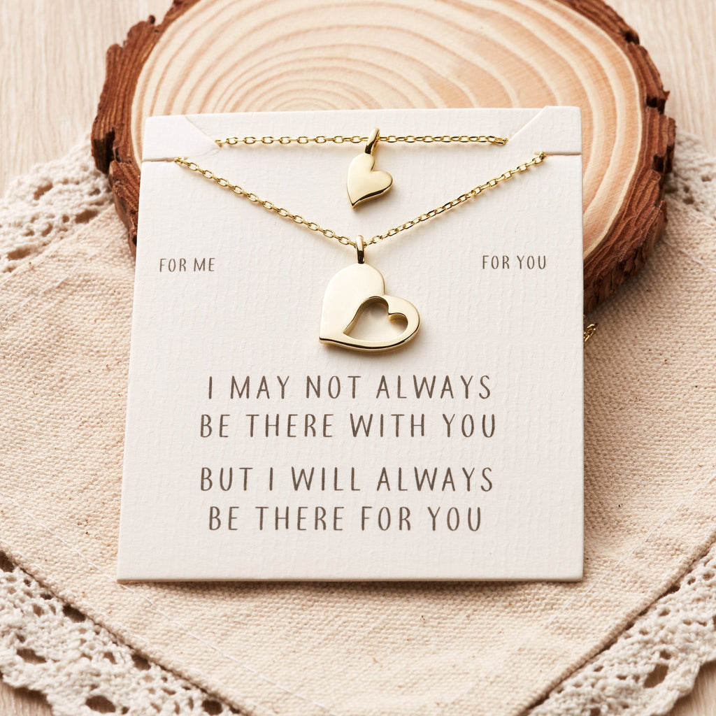 18k Gold Plated For Me For You Piece of My Heart Necklace Set