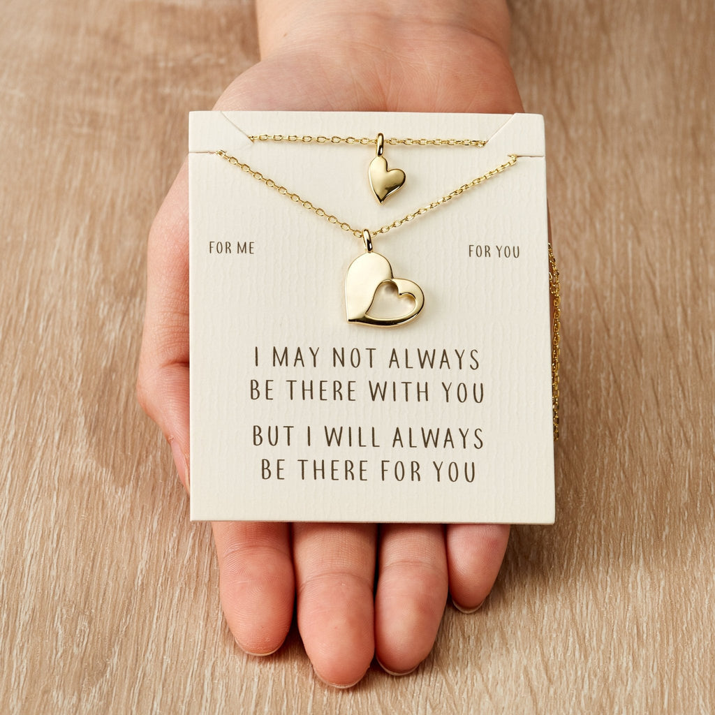 18k Gold Plated For Me For You Piece of My Heart Necklace Set