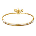 18k Gold Plated Friendship Slider Bracelet Created with Zircondia® Crystals