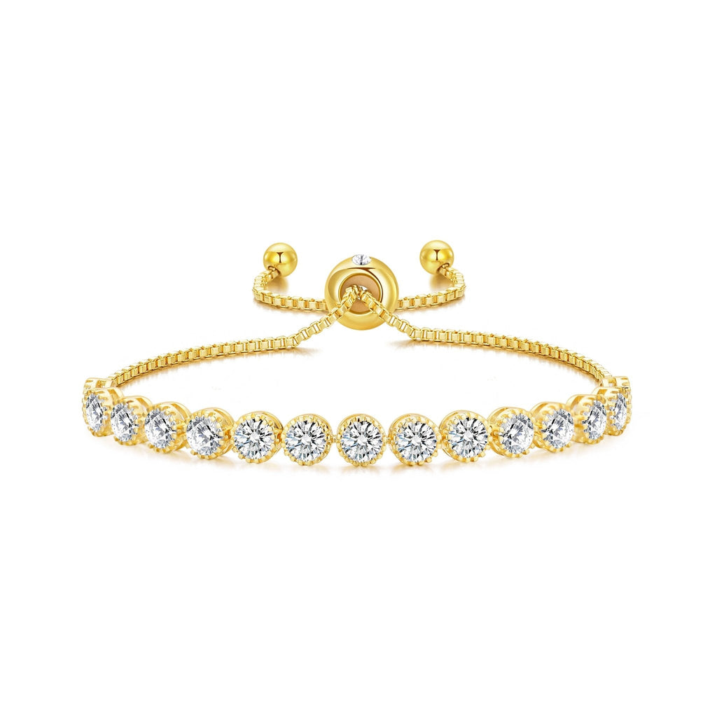 18k Gold Plated Friendship Slider Bracelet with Zircondia® Crystals