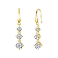 18k Gold Plated Graduated Drop Earrings Created with Zircondia® Crystals