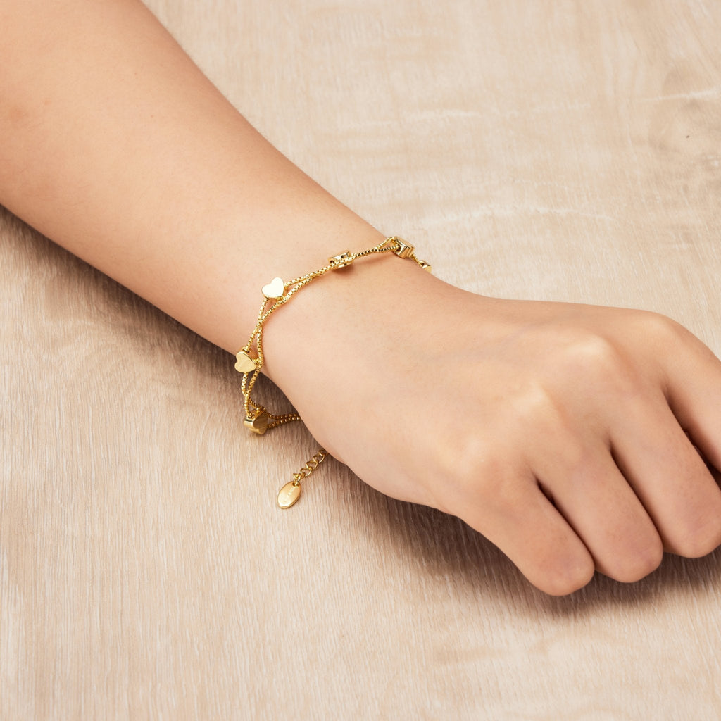 18k Gold Plated Heart Bracelet