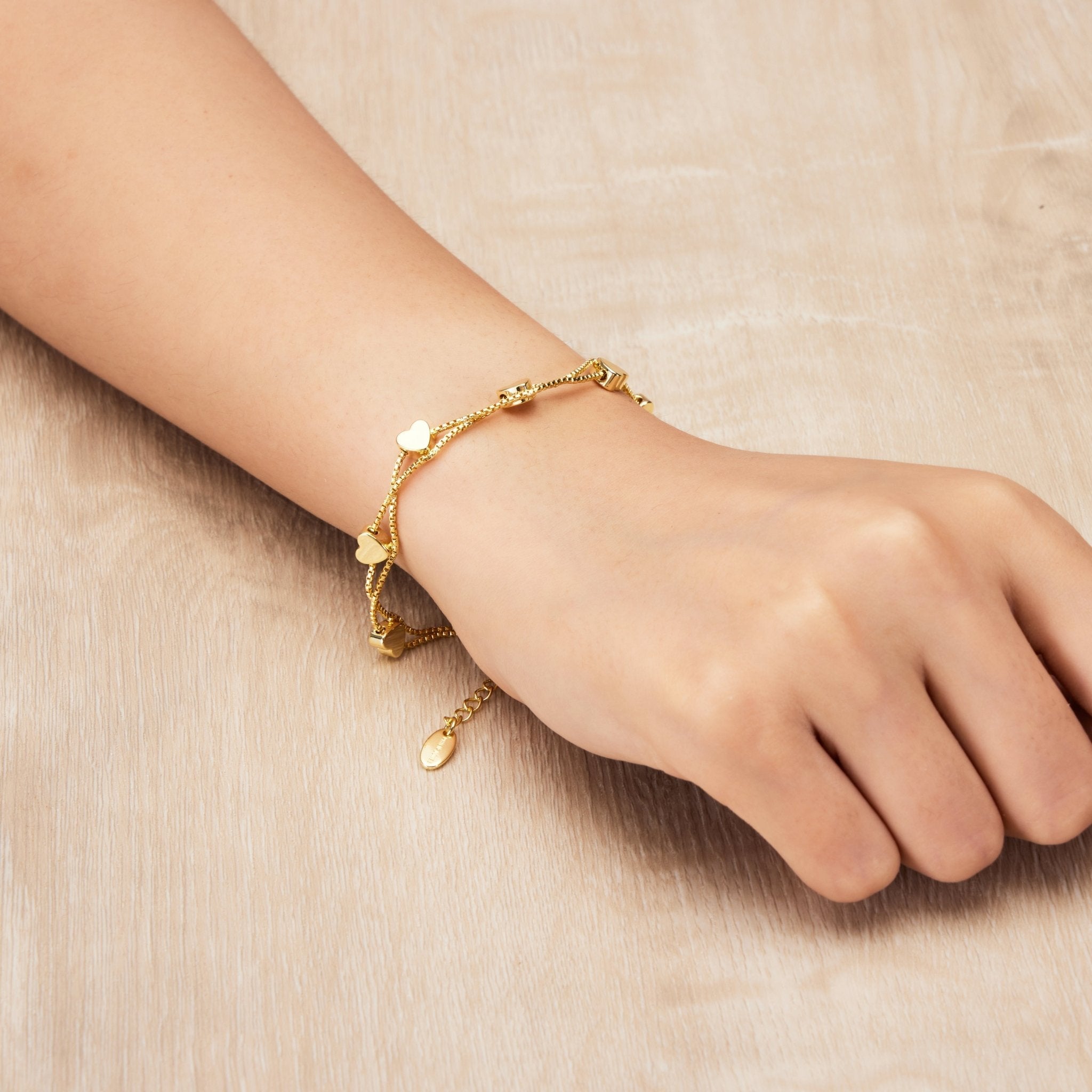 18k Gold Plated Heart Bracelet