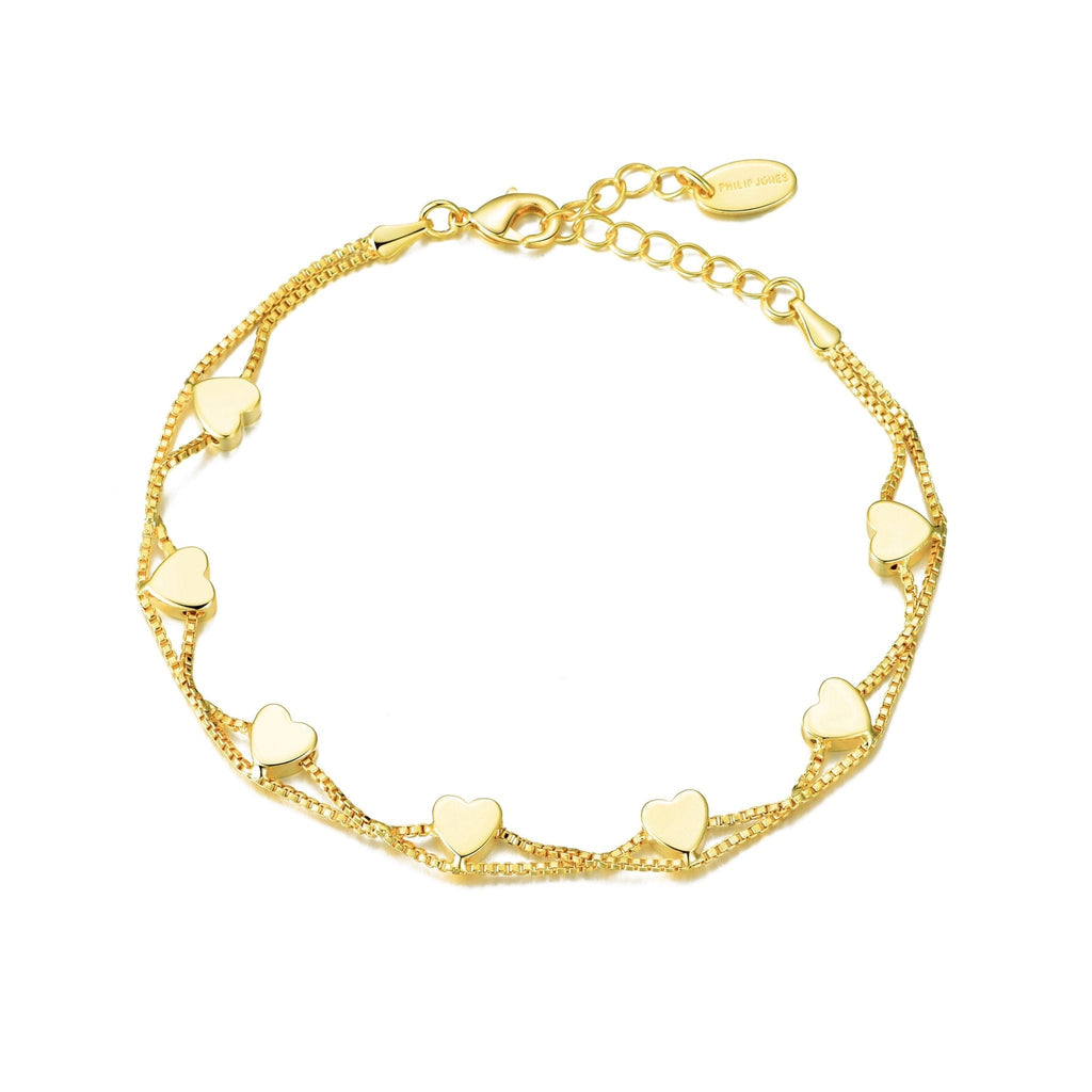 18k Gold Plated Heart Bracelet