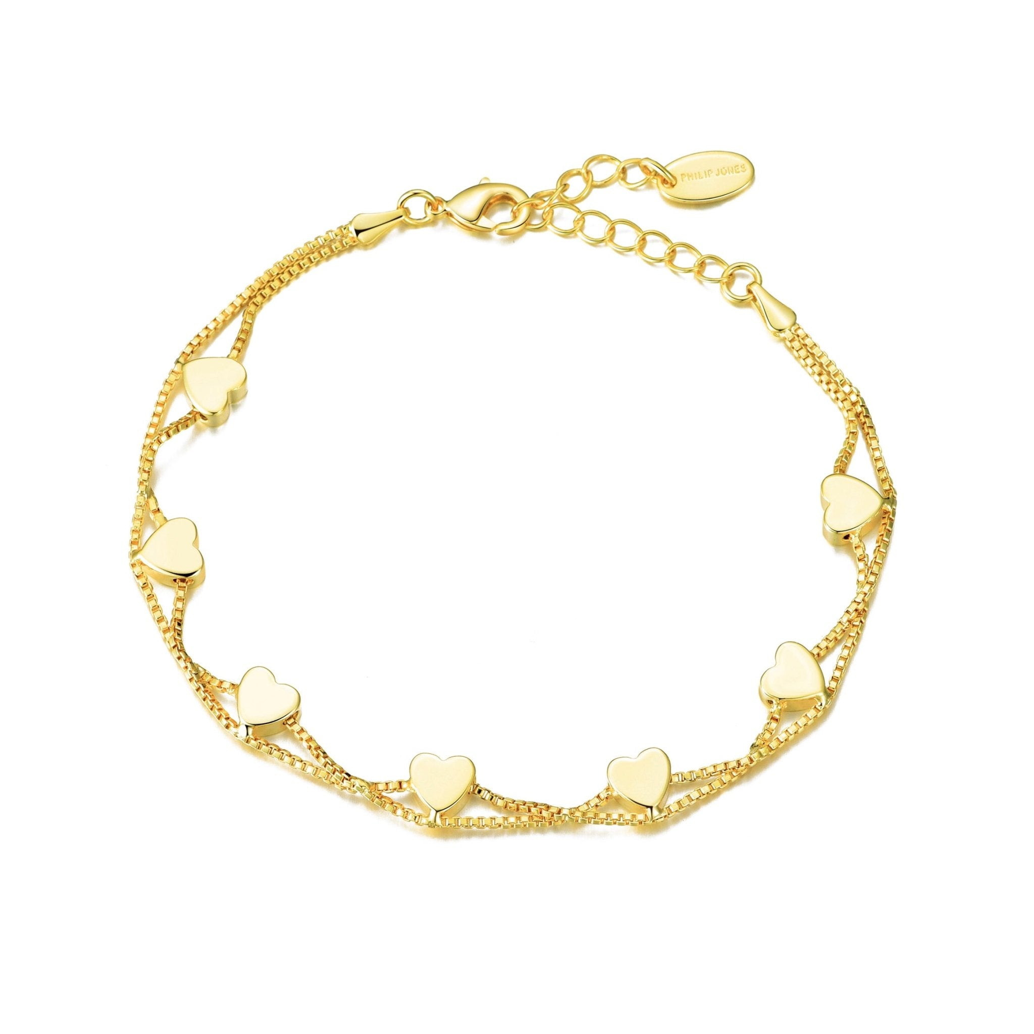 18k Gold Plated Heart Bracelet