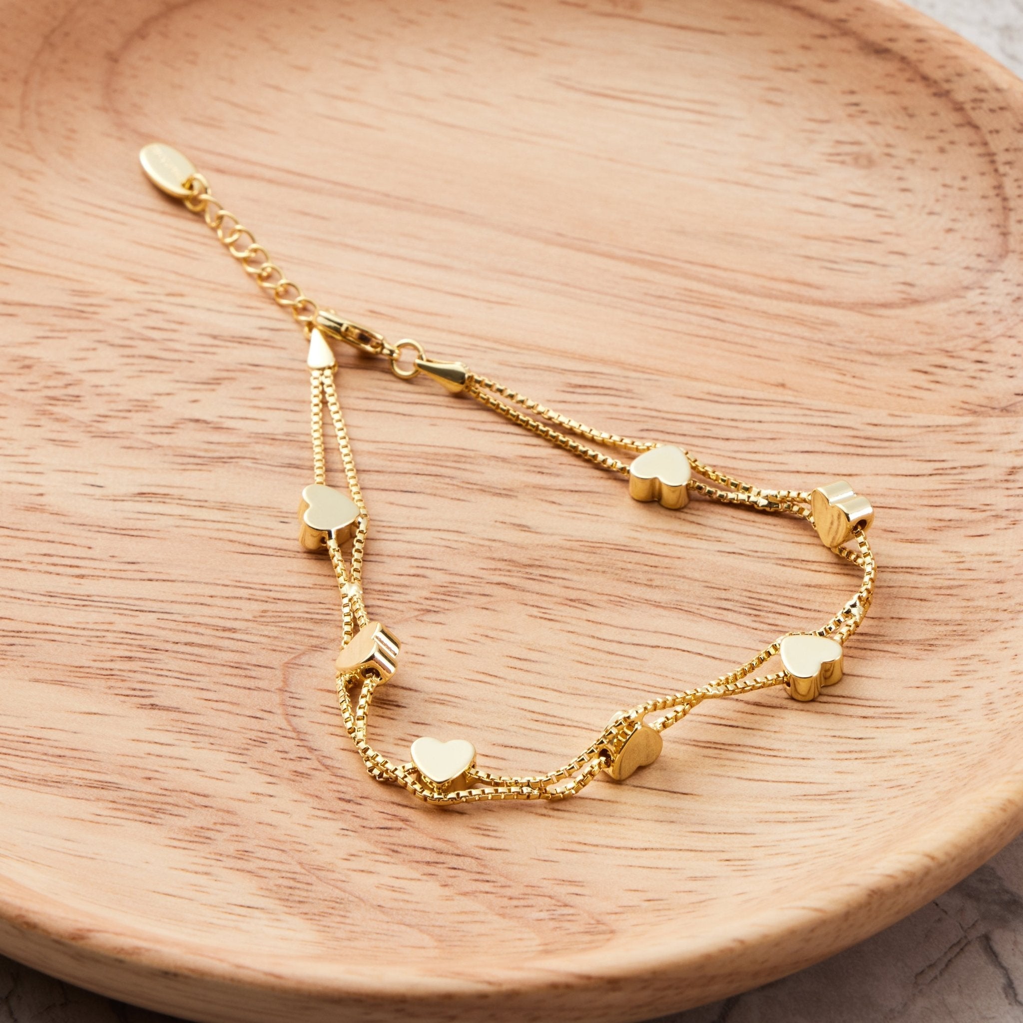18k Gold Plated Heart Bracelet