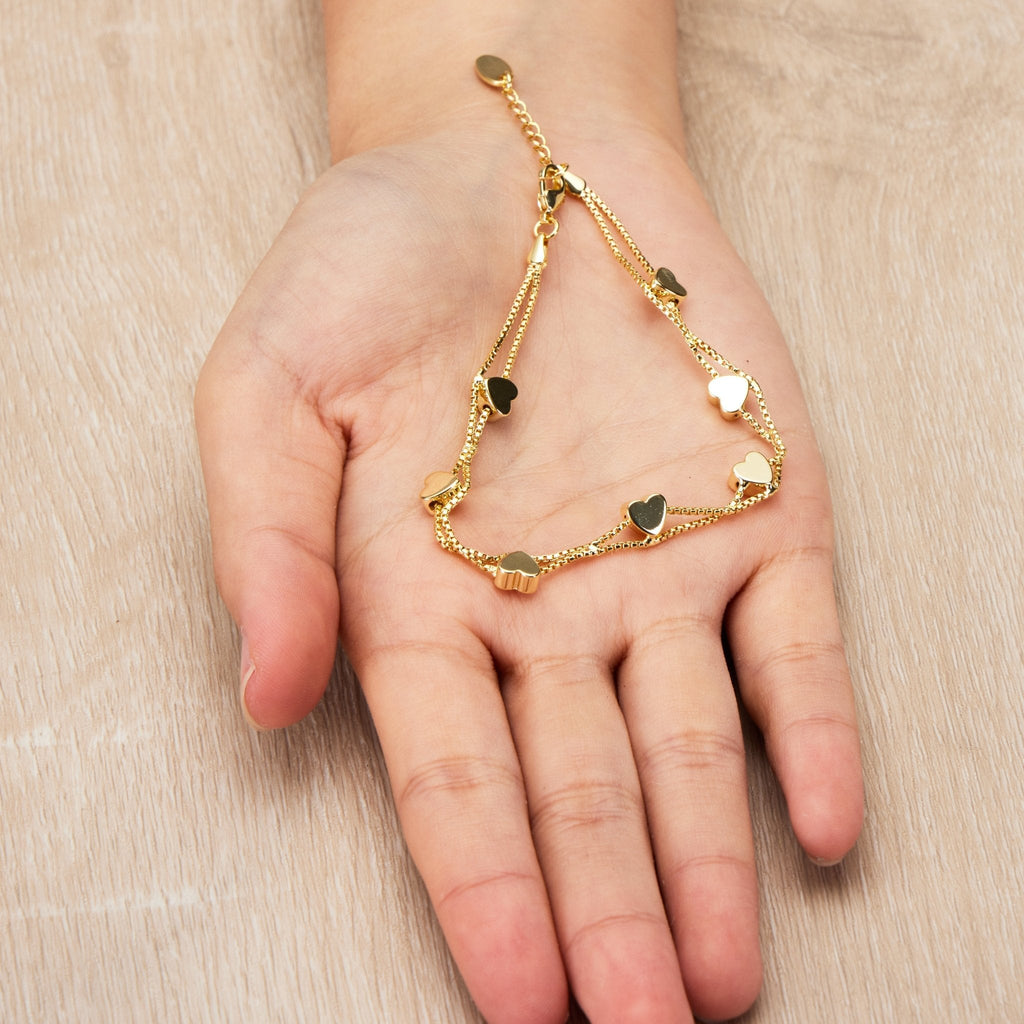18k Gold Plated Heart Bracelet