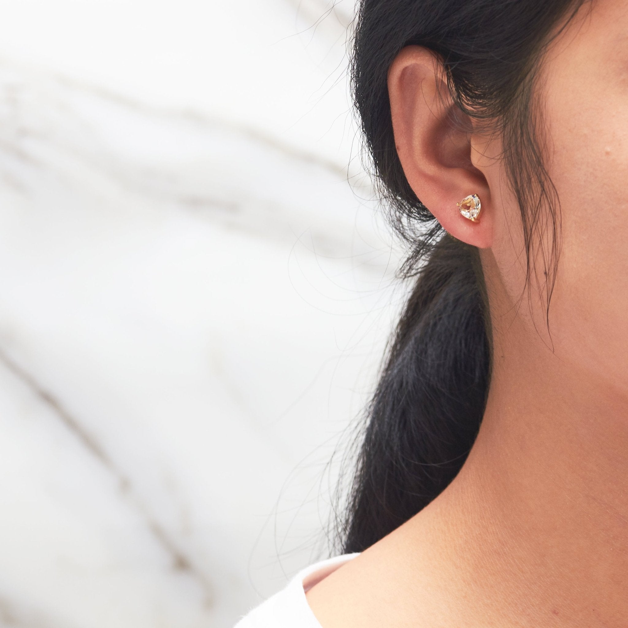 18k Gold Plated Heart Earrings Created with Zircondia® Crystals