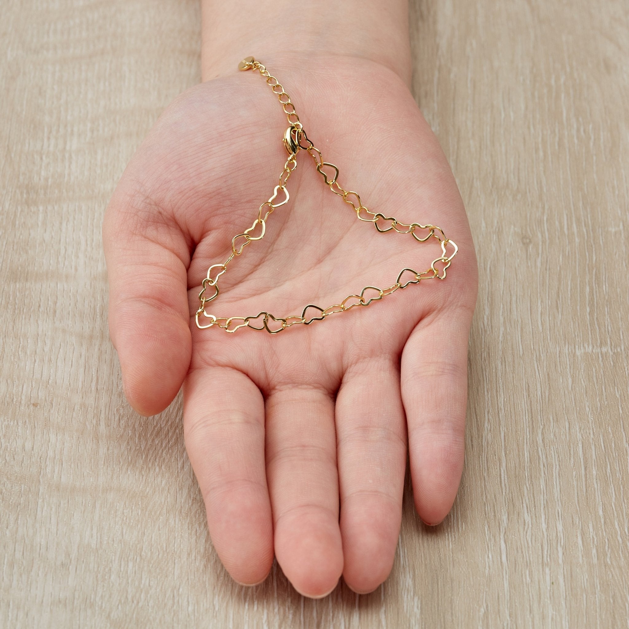 18k Gold Plated Heart Link Bracelet