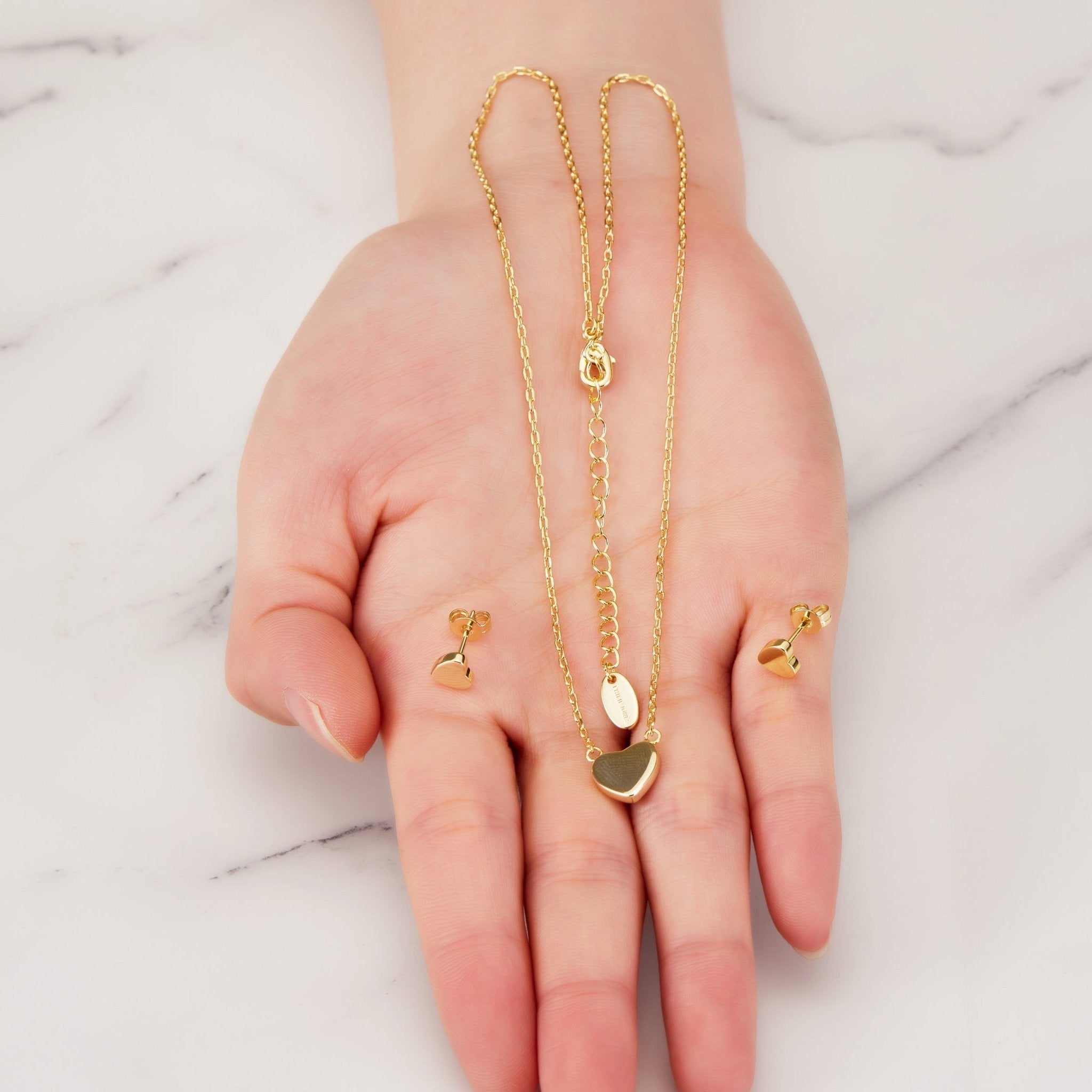 18k Gold Plated Heart Set