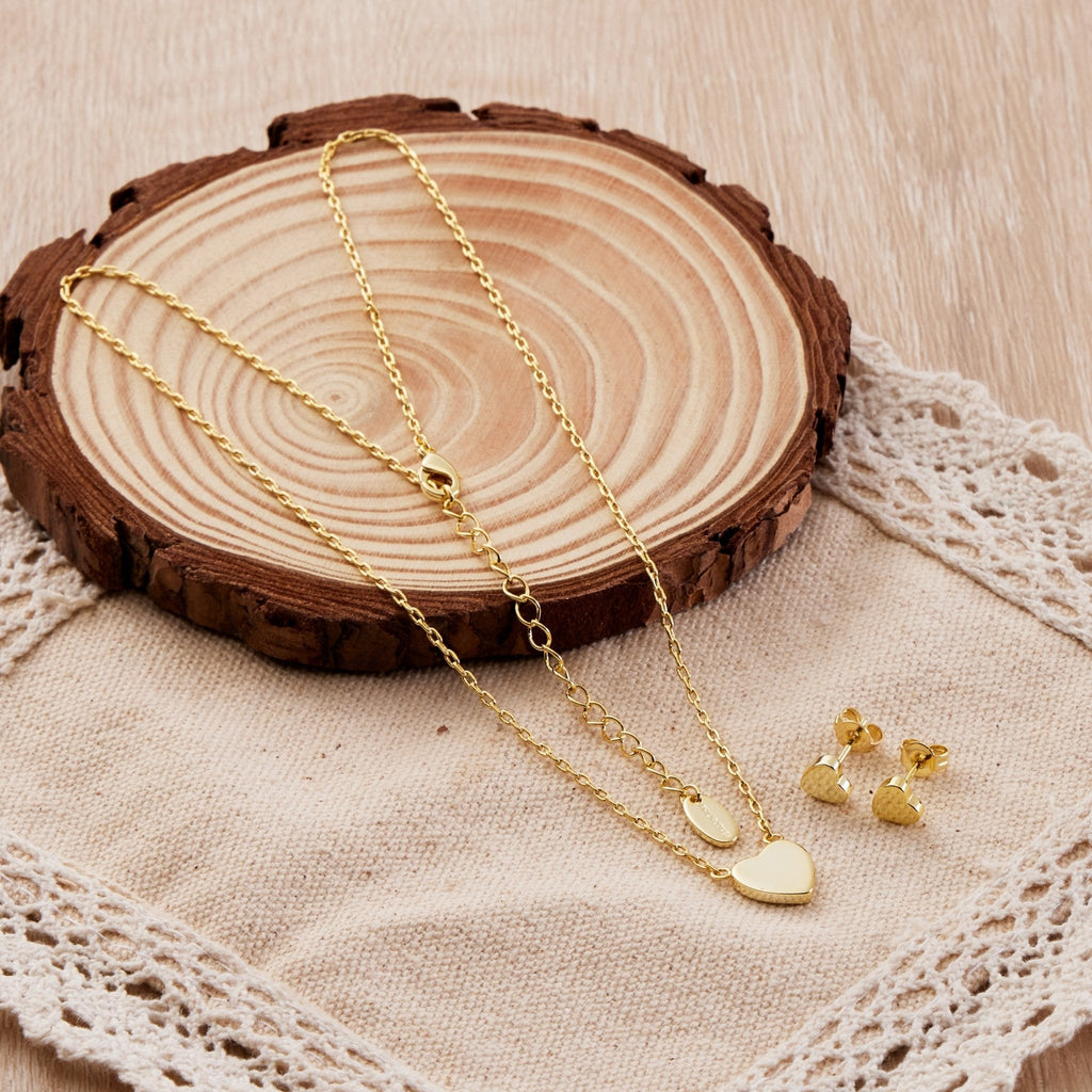 18k Gold Plated Heart Set