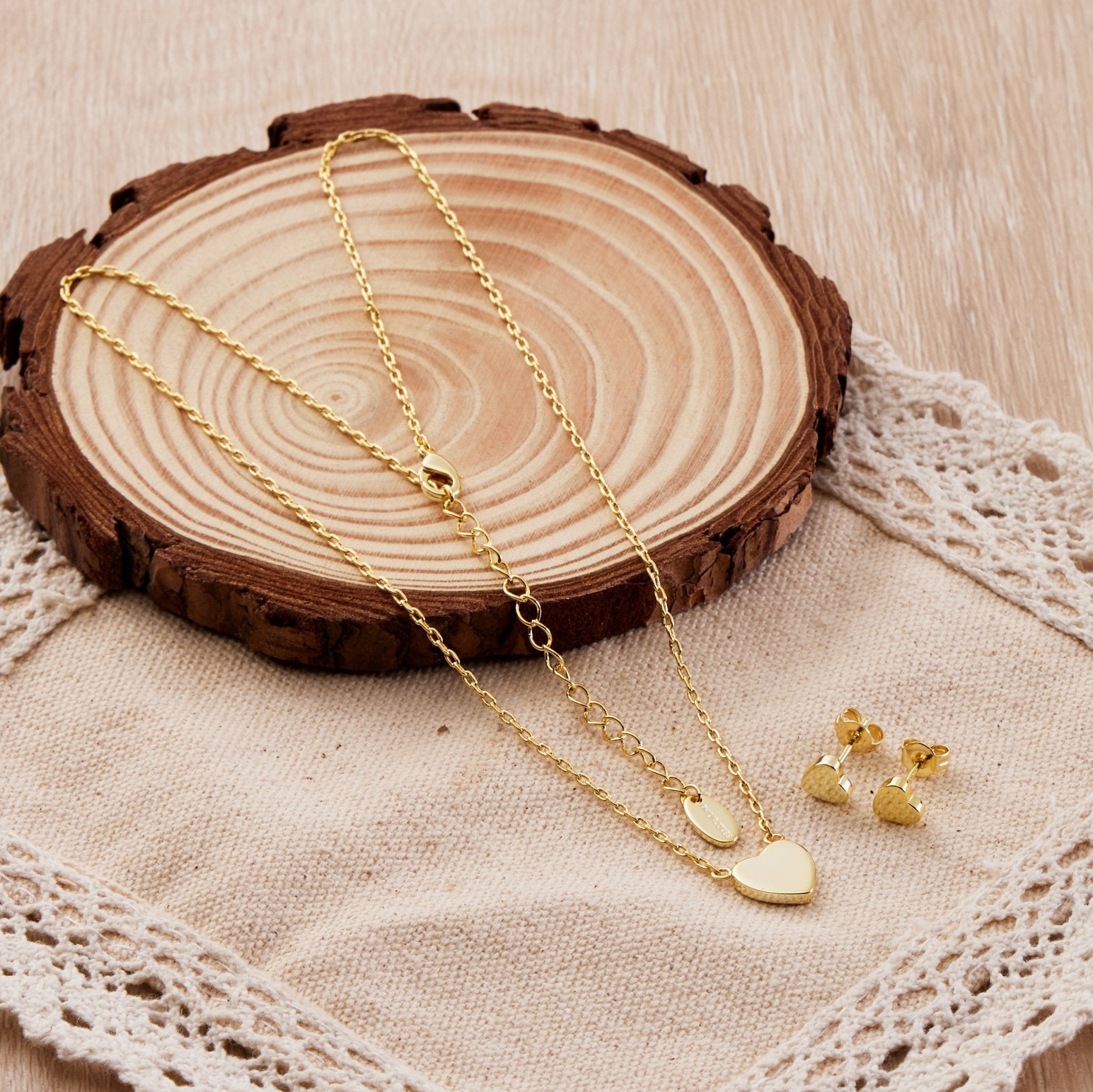 18k Gold Plated Heart Set