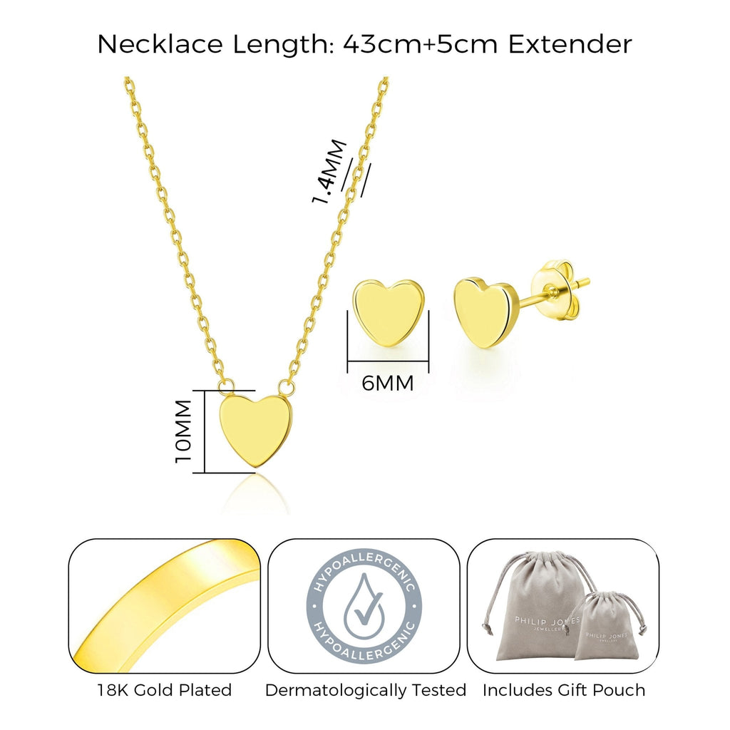 18k Gold Plated Heart Set