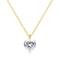 18k Gold Plated Heart Solitaire Necklace Created with Zircondia® Crystals