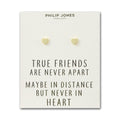 18k Gold Plated Heart Stud Earrings with Quote Card