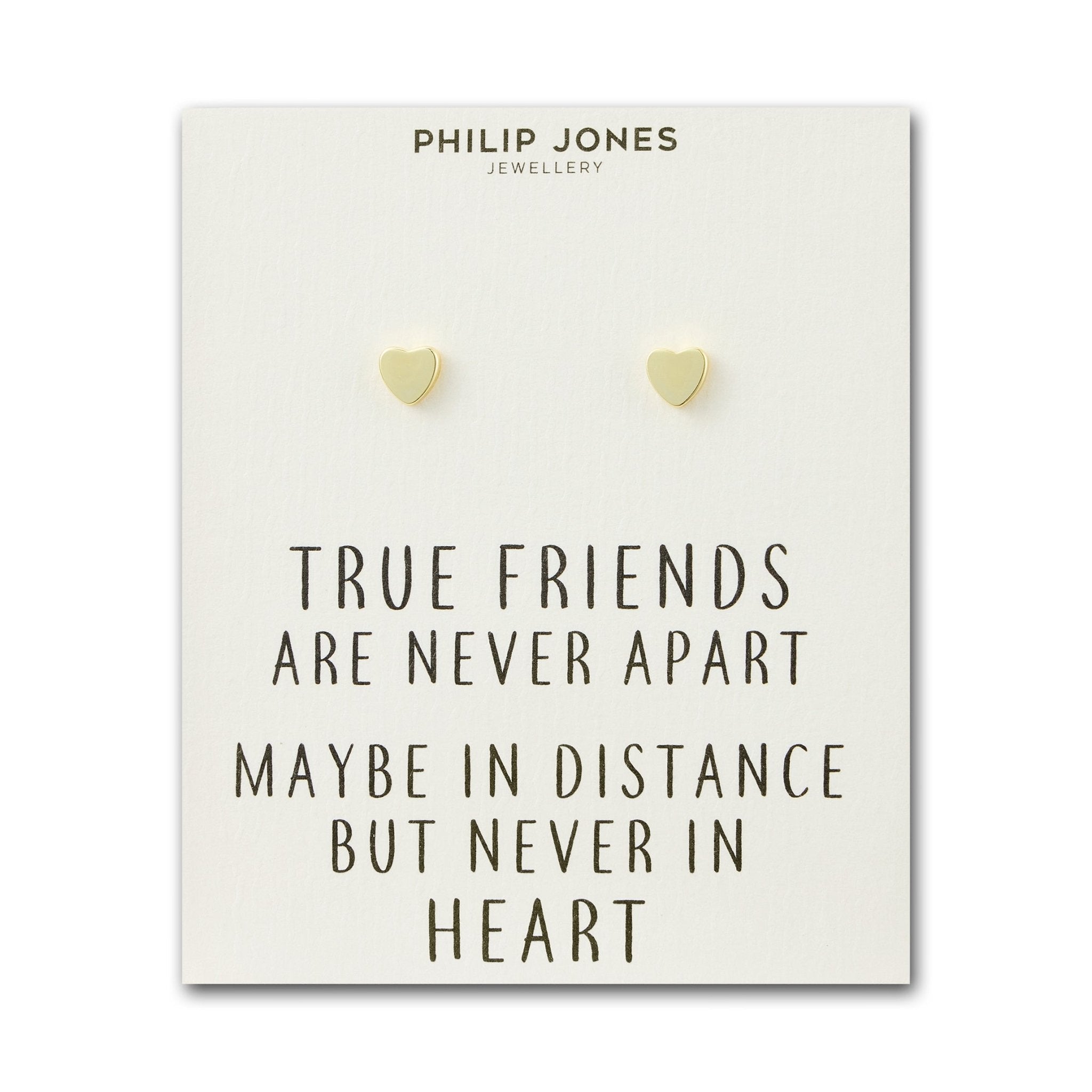 18k Gold Plated Heart Stud Earrings with Quote Card