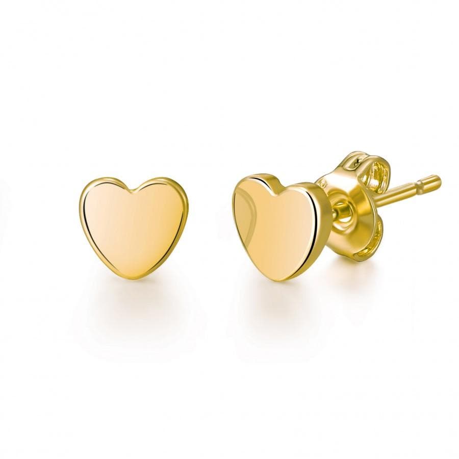 18k Gold Plated Heart Stud Earrings with Quote Card