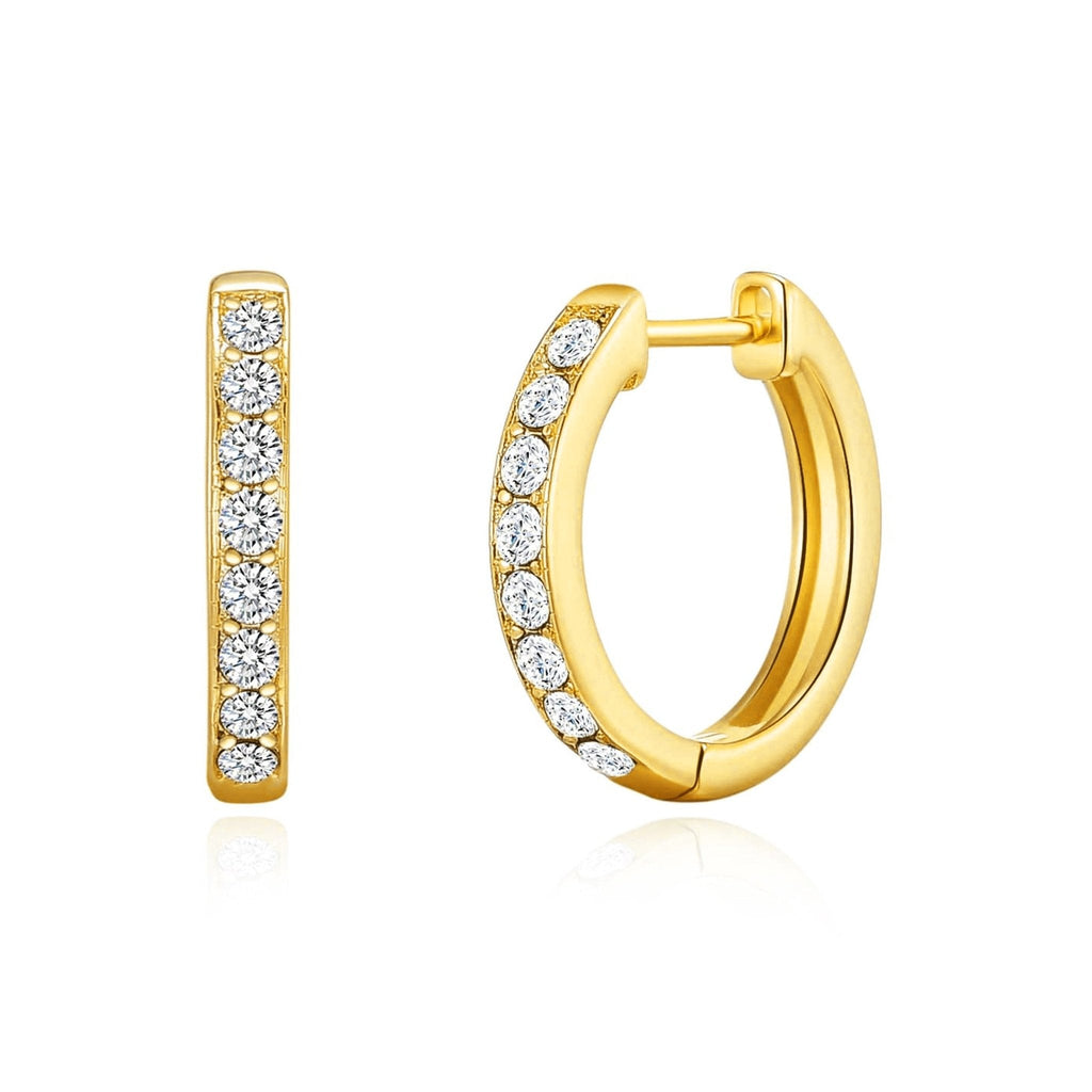 18k Gold Plated Hoop Earrings Created with Zircondia® Crystals