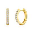 18k Gold Plated Hoop Earrings Created with Zircondia® Crystals
