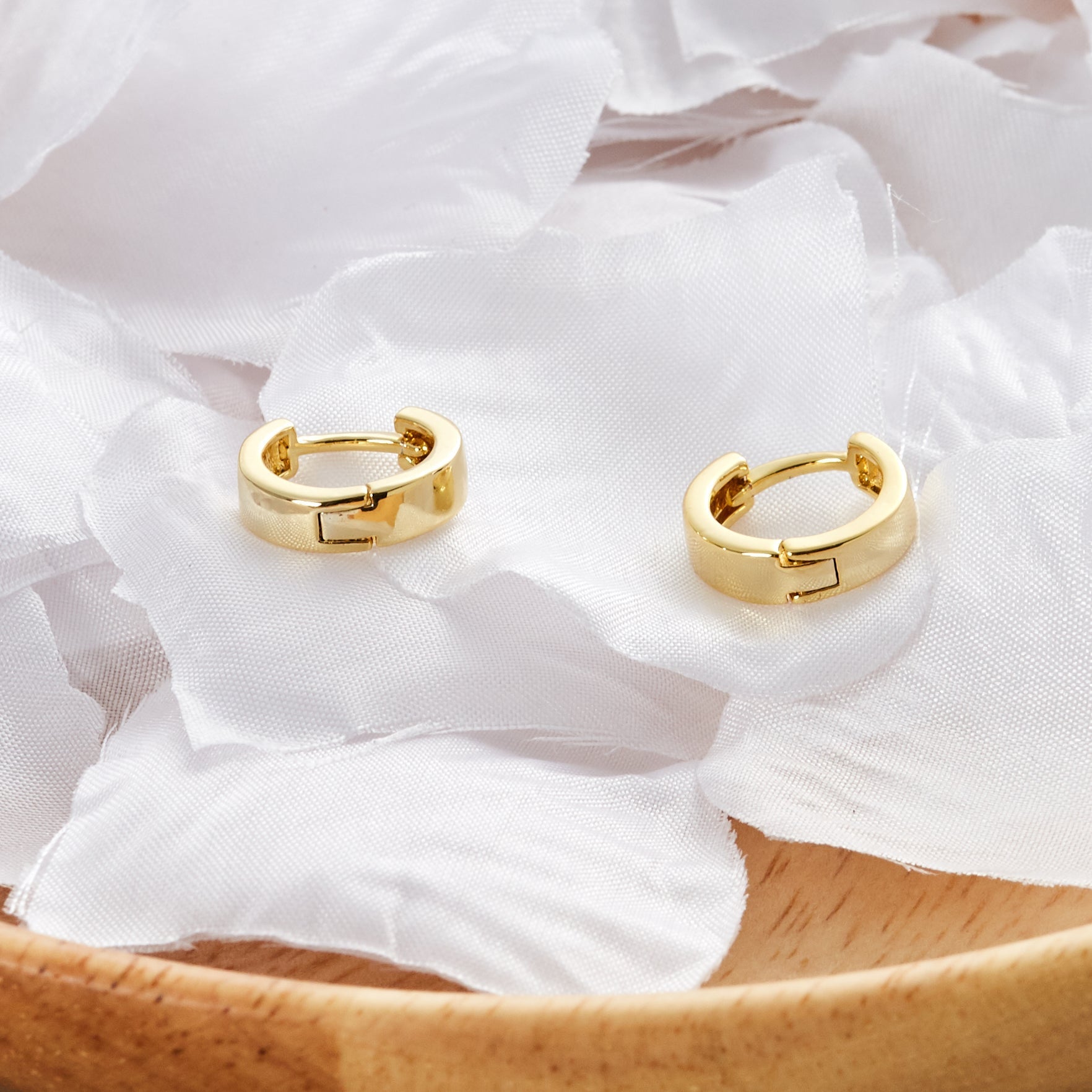 18k Gold Plated Huggie Earrings