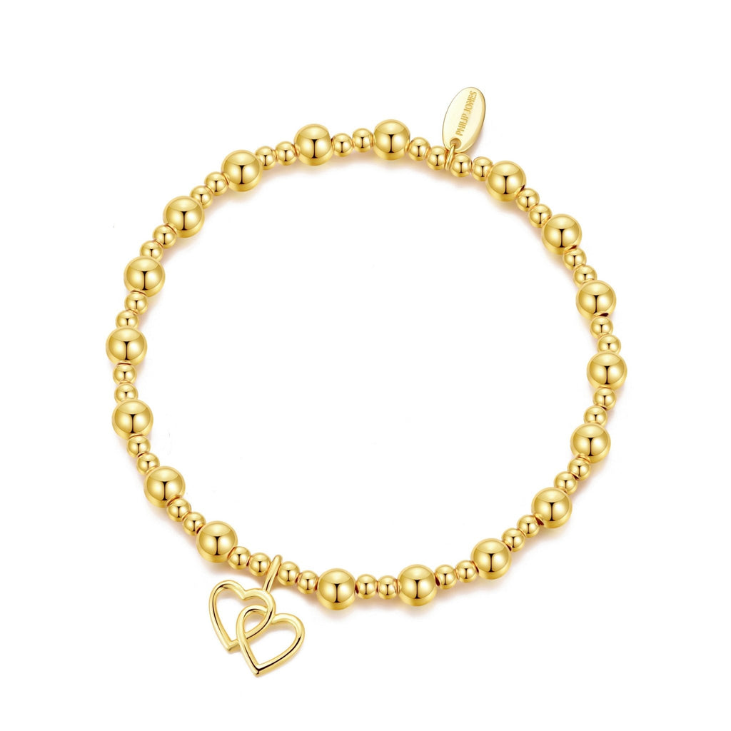18k Gold Plated I Couldn't Say I Do Without You Heart Link Stretch Bracelet with Gift Box