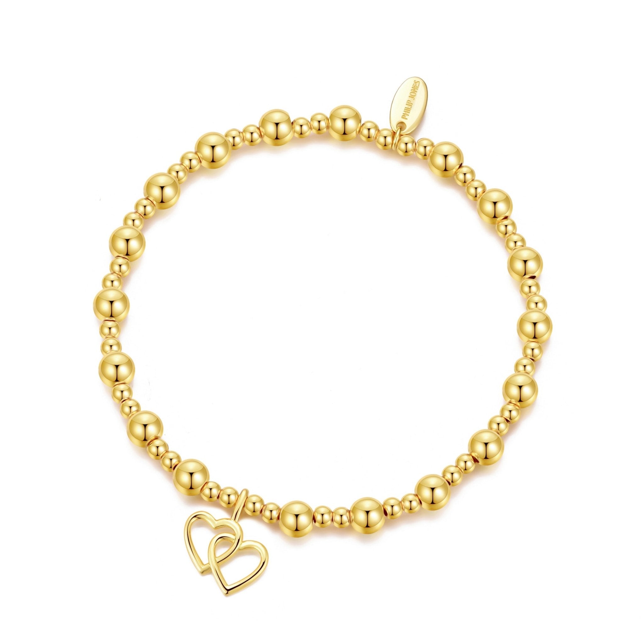 18k Gold Plated I Couldn't Say I Do Without You Heart Link Stretch Bracelet with Gift Box