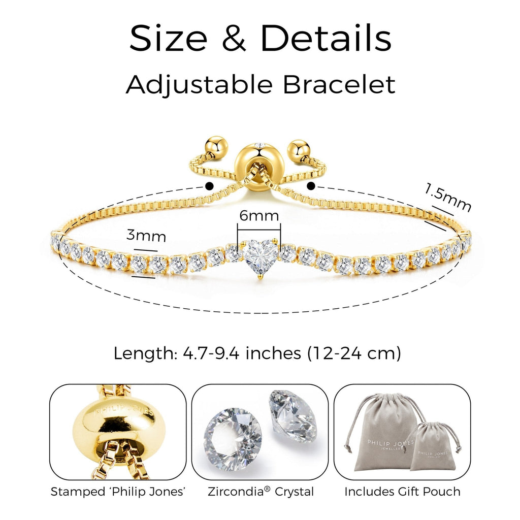 18k Gold Plated I Couldn't Say I Do Without You Heart Solitaire Bridal Bracelet with Zircondia® Crystals