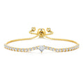 18k Gold Plated Heart Solitaire Friendship Slider Bracelet Created with Zircondia® Crystals